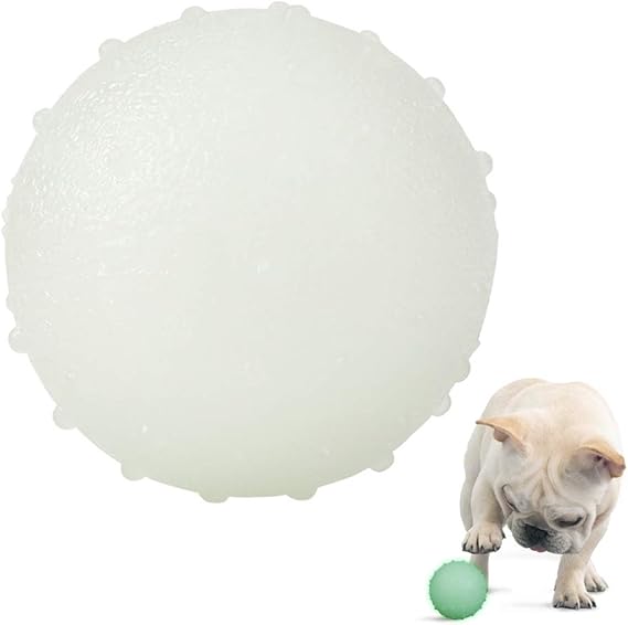 AnCoSoo Dog Ball, Light Up Dog Ball Glow in The Dark, Pet Chew Toys
