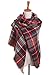 Bess Bridal Women's Plaid Blanket Winter Scarf Warm Cozy Tartan Wrap Oversized Shawl Cape