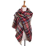 Bess Bridal Women's Plaid Blanket Winter Scarf Warm Cozy Tartan Wrap Oversized Shawl Cape Bess Bridal Women's Plaid Blanket Winter Scarf Warm Cozy Tartan Wrap Oversized Shawl Cape