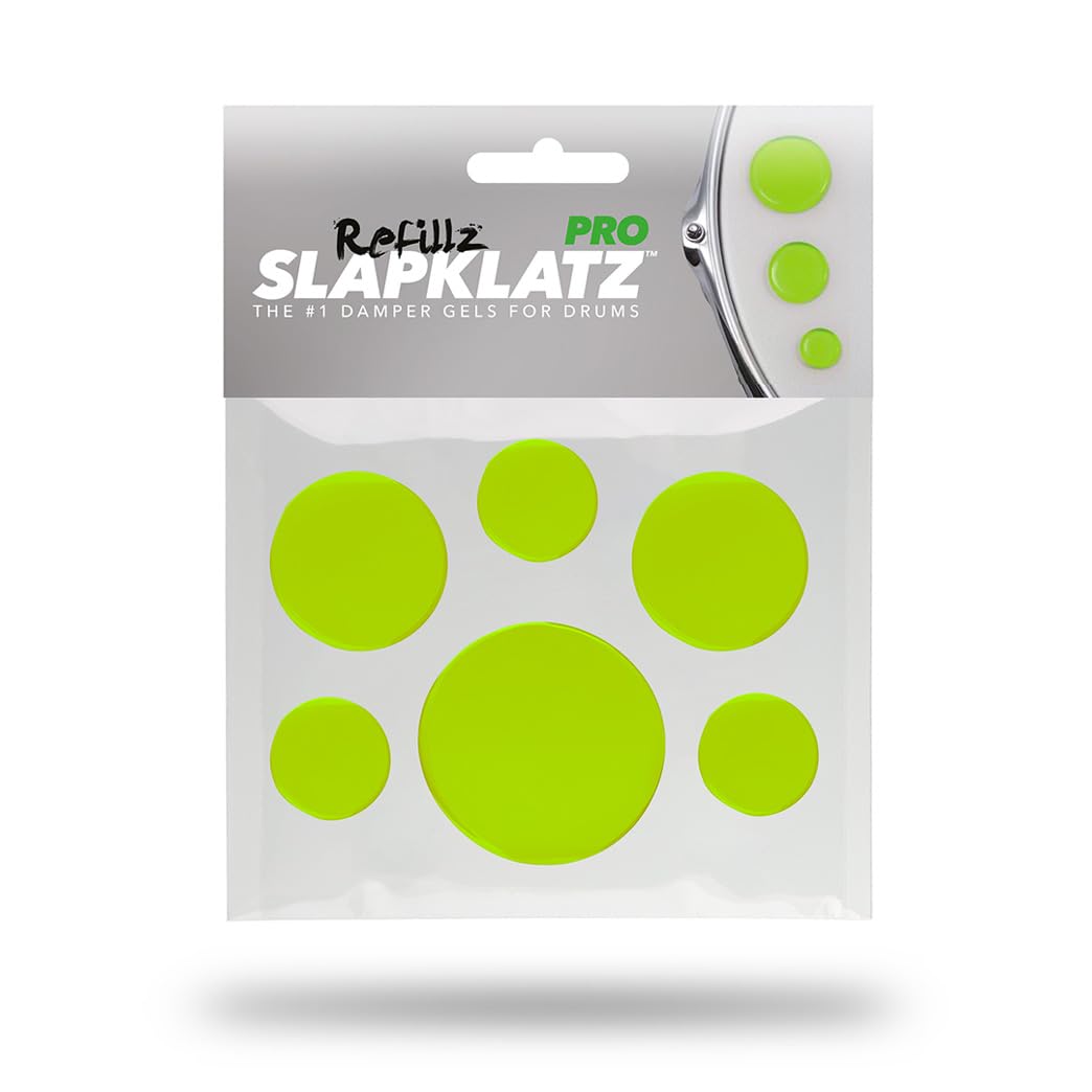 SlapKlatz PRO Refillz (ALIEN GREEN) Drum Dampeners | 12 pcs | 3 Sizes | Non-toxic