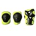 MAXZOLA Kids Protective Pads Knee Pads Elbow Pads Wrist Guards 3 In 1 Protective Gear Set (Green)