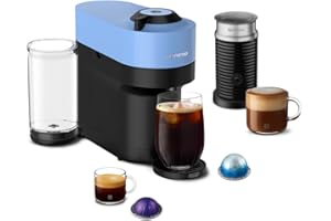 Nespresso Vertuo Pop+ Coffee and Espresso Machine by De'Longhi with Aeroccino Milk Frother, Pacific Blue