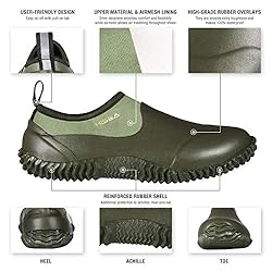 HISEA Unisex Waterproof Garden Shoes, Men's Ankle