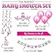 ARTIT Baby Shower Girl Pink Decoration Set - All-In-1 Perfect Party Bundle With The Hottest Favors - Banner, Balloons, “Mommy To Be” Sash, Elephant Swirls Large Acrylic Pacifiers (37 pcs)