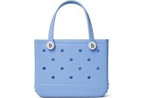 BOGG BAG Bitty Waterproof Washable Tip Proof Durable Open Tote Bag for the Beach Boat Pool Sports 11x8.5x4.5 - Lightweight Cute Tote Bag - Durable Rubber Bags For Women - Carolina On My Mind