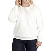 Alfred Dunner Women's Floral Embroidered Anti-Pill Pullover Sweater