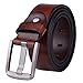 Vbiger Mens Smooth Genuine Leather Belt with Detachable Buckle