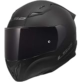 LS2 Helmets Centric Full Face Motorcycle Helmet (Blackout Matte Black - Medium)