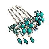VoberryÂ® New Lovely Fashion Purple Flower Jewelry Crystal Hair Clip Hairpin 1 Pcs (B)