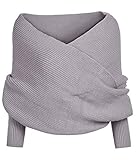 Cupshe Fashion Women's Autumn Off Shoulder Cross Scarf Sweater