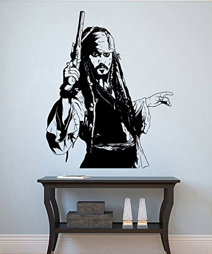 Jack Sparrow Wall Decal Jack Sparrow Vinyl Sticker Pirate Wall Decals Home Decor Nursery Decor (1pte)