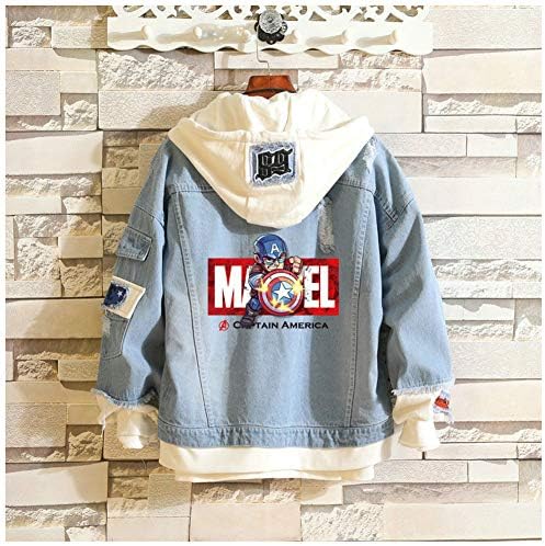 Love Broadcast Anime Denim Hooded Jacket - 3D Color Print Unisex Casual Jacket Hat Denim Jacket Shirt (M-XXXL)