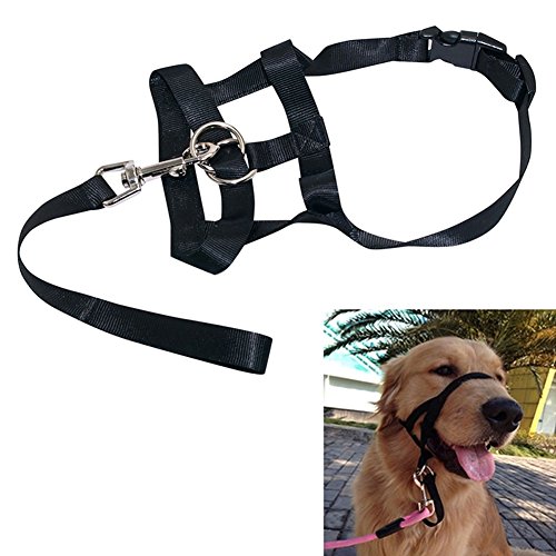 Zeroyoyo Adjustable Pet Dog Puppy Head Halter Buckle Muzzle Headcollar Nylon Strap Training