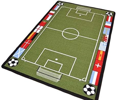 SrS Rugs® Kids Large Football Pitch Play Mat (133cm x 190cm)