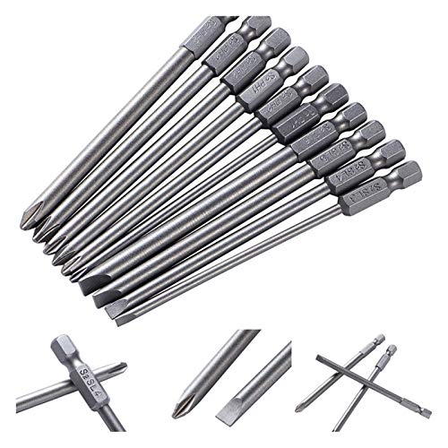 10 teile/satz 100mm legierung stahl s2 geschlitzt flachkopf schraubendreher bits kopfschuhe schraubendreher set… – Bild 7