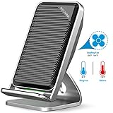 Galaxy S9 Wireless Charger, KingYue Qi-Certified 10W Fast Wireless Charging Stand with Fan for S9/S9+/Note 8/Note 5/S8/S8+/S7/S7 Edge/S6 Edge, Standard Qi Charger for iPhone X/8/8 Plus (No AC Adapter)