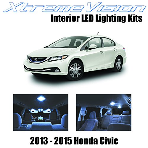 XtremeVision Honda Civic 2013-2105 (6 Pieces) Cool White Premium Interior LED Kit Package + Installation Tool