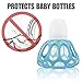 Honeypie Baby Bottle Holder (For Wide Neck Bottles): Premium Silicone Bottle Cover that Gives any Bottle Handles; Makes Feeding Baby Easier -(Color: Blue)
