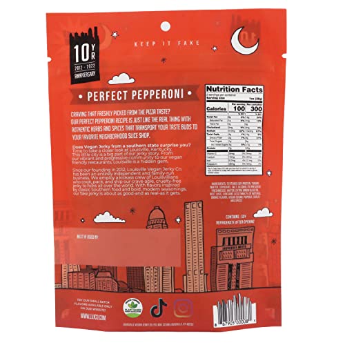 Louisville Vegan Jerky Perfect Pepperoni, Vegetarian & VeganFriendly