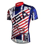 New Pro Full Zipper Men's Cycling Jersey Short Sleeve Riding Shirt USA