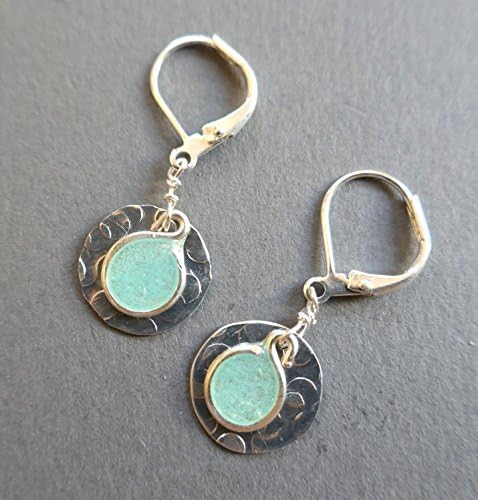 womens lightweight small half inch sapphire resin lever back earrings