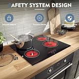 NOXTON Ceramic Hob 4 Zone Built-in 60cm Touch Control Black Glass view 5