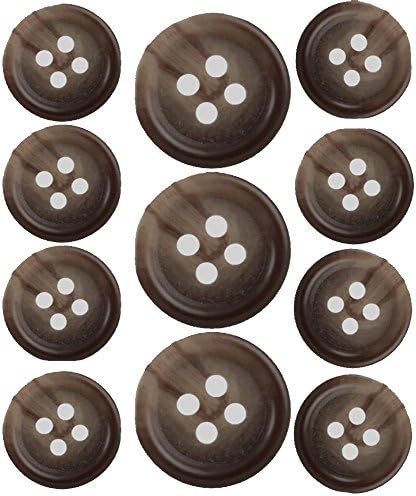 Brown Mix, Good Quality, Suit Buttons Set- 11 Pieces