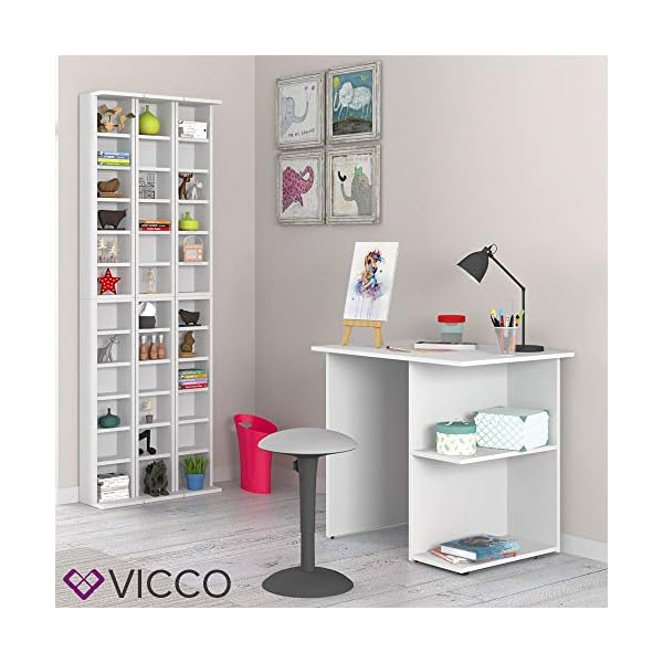Vicco Schreibtisch Simple, Arbeitstisch fÃ¼r das BÃ¼ro, WeiÃ, 82 x 60 cm – Bild 4