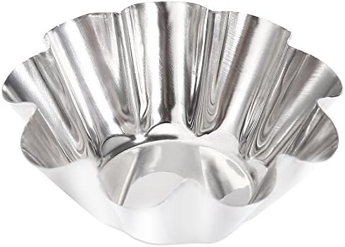 YFShine Stainless Steel Round Shaped Egg Tart Cupcake Cake Cookie Lined Mould Tin Baking Tool Reusable Bakeware 6 Pieces Sets