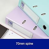 Oxford A4 Lever Arch Files 3 Pack Pastel Pink Lilac Mint 70mm 560 Sheets view 3