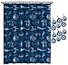 Jay Franco Star Wars Vehicle Schematics Spaceship 12 Piece Shower Curtain & Hook Set, Blue