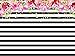 Qian Photography Backdrops Black White Stripe Background Pink Rose Flower Birthday Party Wedding Photo Studio Booth 9x6FT