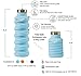 que Bottle - Collapsible Water Bottle. BPA-Free, Leak Proof, Lightweight Travel Bottle. 20oz - Iceberg Blue