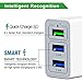 ZIQIAN Wall Charger Fast Adapter,QC 3.0 USB Fast Wall Charger 3 Ports Tablet iPad Phone Fast Charger Adapter Quick Charge 3.0 Travel Plug Compatible, HTC, iPhone More 1 Pack White
