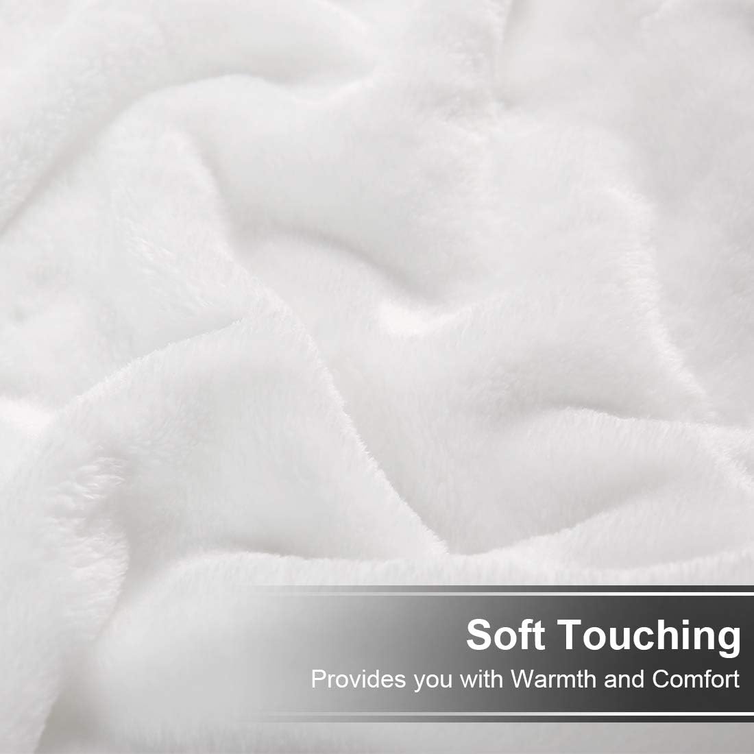 Soft Throw Blanket All Season Winter Warm Microplush Lightweight Thermal Fleece Blankets for Couch Bed Sofa,50x61 Inches,White: Kitchen & Dining