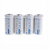 ON THE WAY4PCS 3.7V 2000mAh TRC16340 Brand New Protected CR123A RechargeableLi-ion Battery for LED Flashlight Torch/Photo Camera/Laser Pointer/light meters Etc (White)