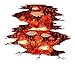 Quanhaigou A Volcano Spouts Flame and Lava Wall Decals, Removable Red Sticker, The Art Magic 3D Fire Lavas Dreamscape Home Decor