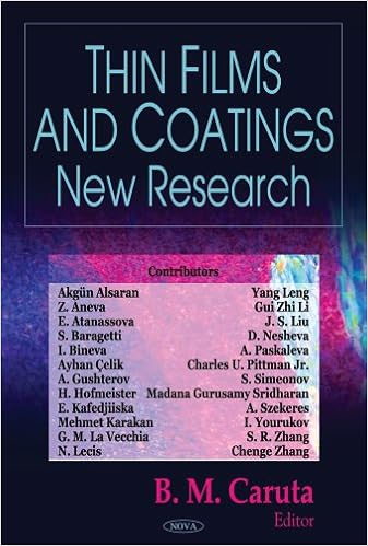 Thin Films And Coatings New Research Amazon Co Uk Caruta B M Books
