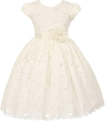 floral lace flower girl dress