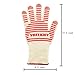 Premium Knitted Heat Resistant Gloves - Perfect Non-Slip Kitchen Cooking Oven Mitts - Professional BBQ Grilling Potholder 1 Pair (Cute White) (White)