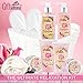 Spa Gift Basket with Pink Peony Fragrance, Perfect Christmas or Birthday Gift For for Women, Gift Set Includes Bubble Bath, Shower Gel, Body Scrub, Body Lotion, Bath Salts, Body Cream, And More