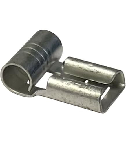 50 Stück Quick-Disconnect Flag-Terminals 12-10 GA, 0,6 Cm Breite - Nicht Isoliert, 90 Grad