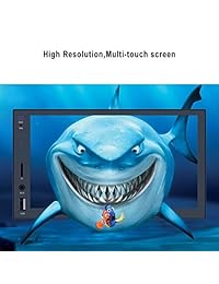 Radio AM FM para coche con Bluetooth y mando a distancia para cámara trasera.