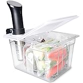 Everie Sous Vide Container 12 Quarts with Universal Collapsible Hinged Lid, Compatible with Anova All Models, Breville Joule,
