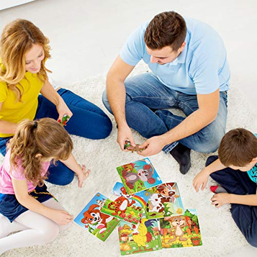 Dreampark Puzzles for Kids Ages 3-5, Wooden Jigsaw Animals Puzzles 20 Pieces Preschool Educational Learning Toys Set for Toddlers Boys and Girls (6 Pack)