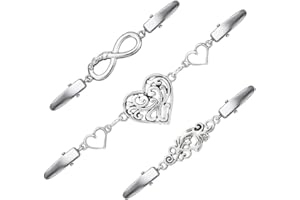 Liasun Vintage Sweater Clips Shawl Dresses Shirt Clips Retro Cardigan Collar Chain Clips Brooch Pins for Women Girls