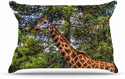 Xcdhhd Queen Pillowcase Size 20 x 30 Inches Cotton Pillowcases Decorative Pillow Cover with Hidden Zipper Decor Cushion Covers - Animal Giraffe For Outdoor