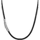16 Inch Woven Wax Rope Choker Necklace for Pendant 3mm Wide Mens Womens Black Leather Jewelry