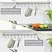 Nidouillet Kitchen Rail Wall Mounted Utensil Racks with 10 Stainless Steel Sliding Hooks for Kitchen Tool, Pot Lid, Pan, Towel AB005