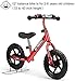 ENKEEO 12 Sport Balance Bike No Pedal Walking Bicycle with Carbon Steel Frame, Adjustable Handlebar and Seat, 110lbs Capacity for Ages 2 to 6 Years Old, Red